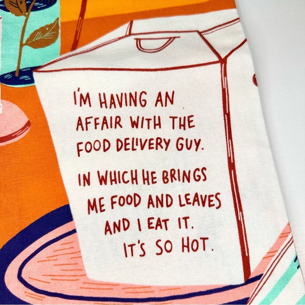 Blue Q Affair With Food Delivery Kitchen Towel